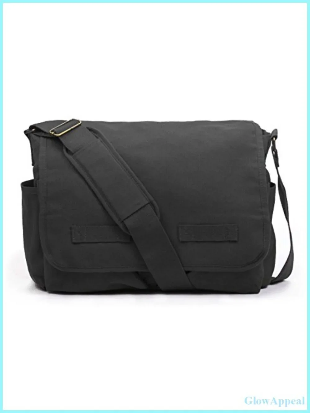 Heavyweight Cotton Canvas Messenger Bag Adjustable Shoulder Strap